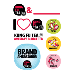 kung fu tea large sticker sheet