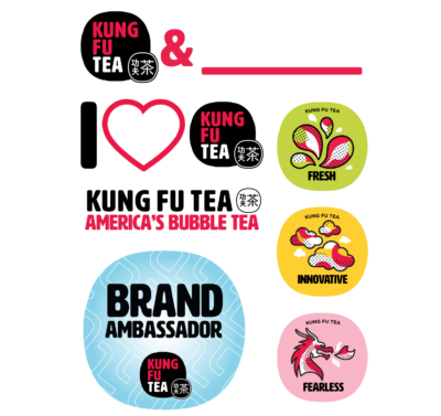 kung fu tea large sticker sheet