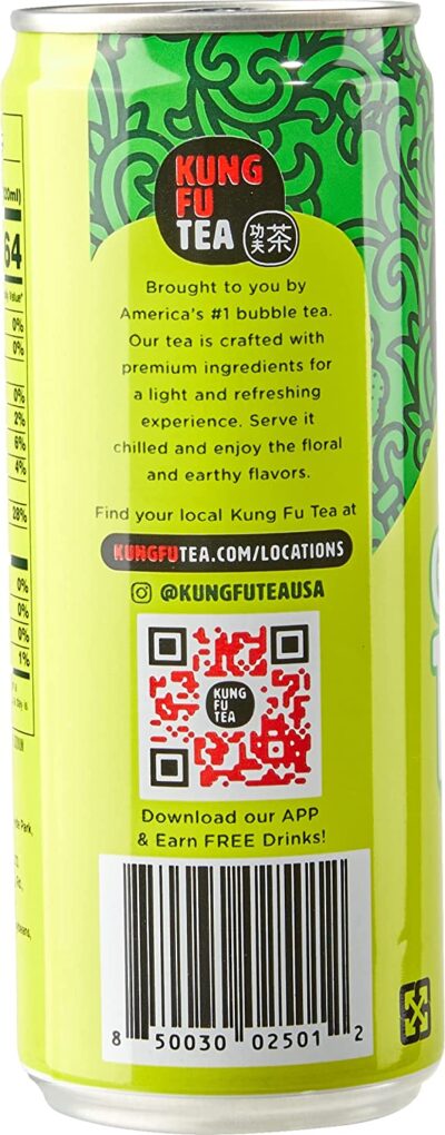 kung fu tea green tea drink back