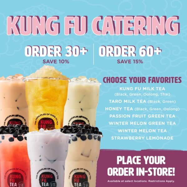 Kung Fu Tea Catering Services Order Delicious Tea Drinks in Bulk and