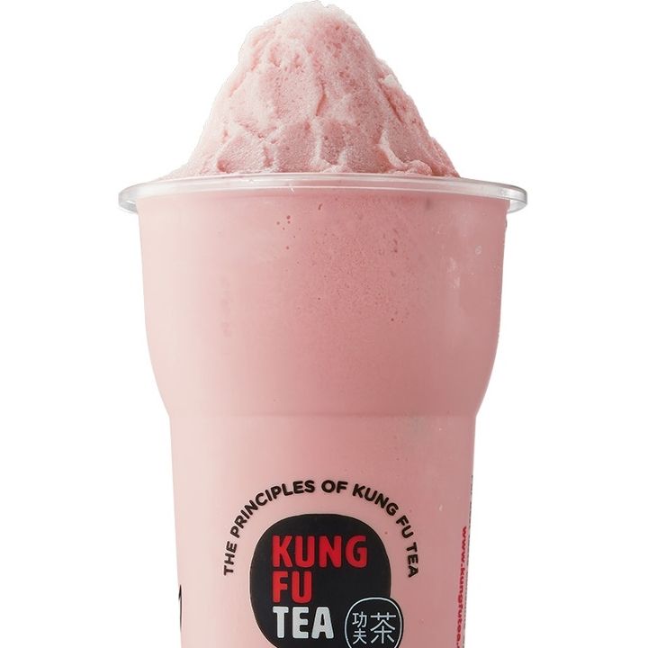 Strawberry Milk Slush, a Kung Fu Tea drink
